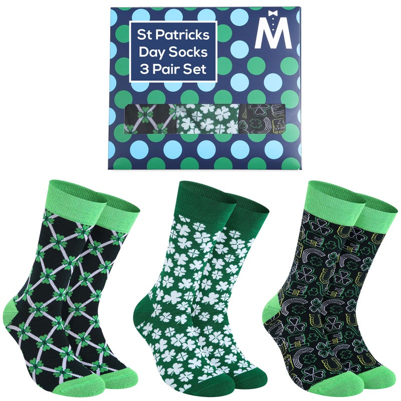 Man of Men St Patricks Day Socks - Irish Socks For Men - Cool Green Socks For Him, Colorful Socks Gift For Men - Image 1