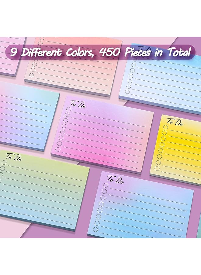 إيروريكس 9 قطع من ملاحظات قائمة المهام اللاصقة بألوان متنوعة، ملاحظات لاصقة مبطنة، وسادات ملاحظات لاصقة ذاتية اللصق، مذكرات قائمة المهام للتذكير بالمخطط والدراسة والمكتب المنزلي واللوازم المدرسية، 3 × 4 بوصات، ألوان متدرجة - Image 2