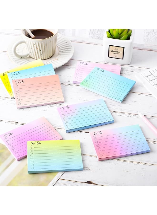 إيروريكس 9 قطع من ملاحظات قائمة المهام اللاصقة بألوان متنوعة، ملاحظات لاصقة مبطنة، وسادات ملاحظات لاصقة ذاتية اللصق، مذكرات قائمة المهام للتذكير بالمخطط والدراسة والمكتب المنزلي واللوازم المدرسية، 3 × 4 بوصات، ألوان متدرجة - Image 3