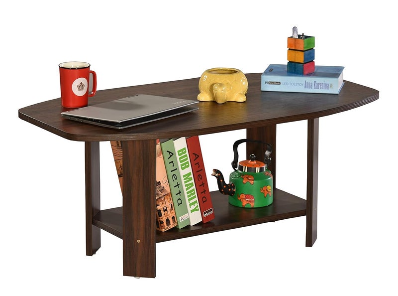 DeckUp Dusun Engineered Wood Coffee Table Walnut Matte Finish - Image 1