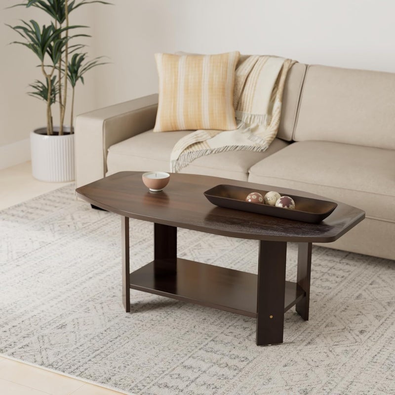 DeckUp Dusun Engineered Wood Coffee Table Walnut Matte Finish - Image 2