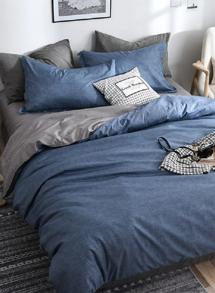 Sharpdo 4-Piece Bedding Set Sheet set, Comforter Set, Luxurious Cotton and Soft Microfiber, with 1 Duvet/Quilt Cover And 1 Flat sheet And 2 Pillowcases King 2.2m bed (220*240cm)