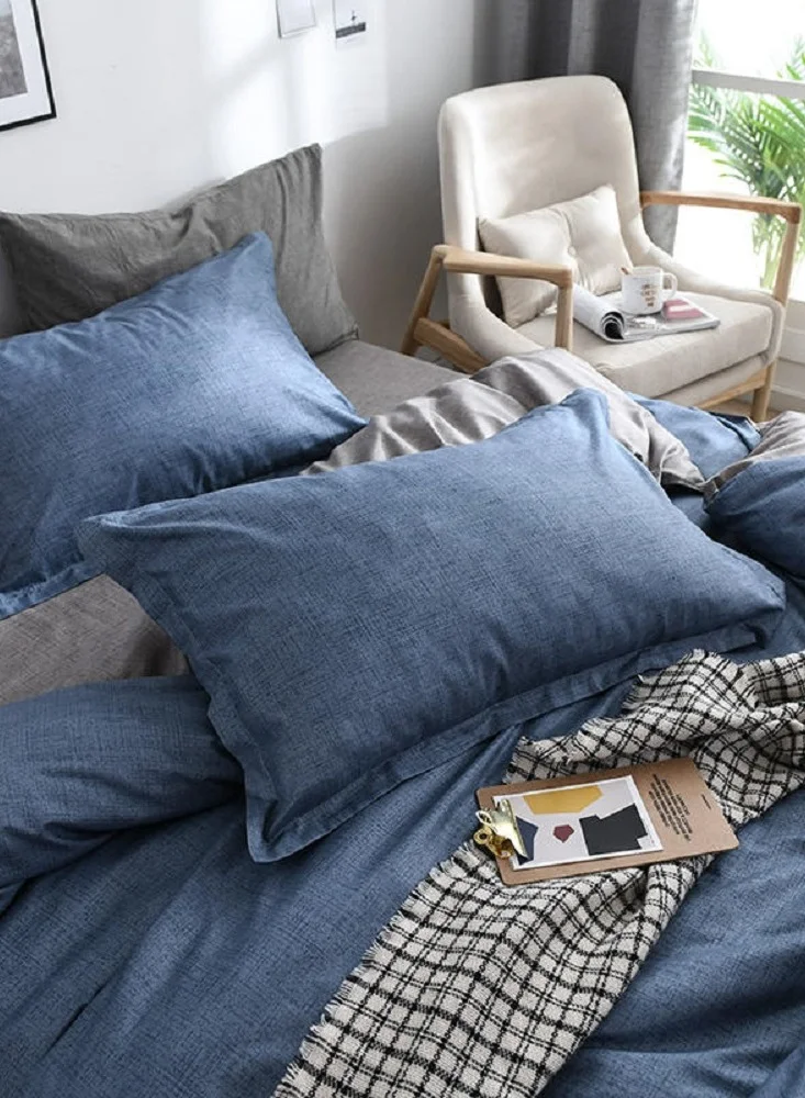 Sharpdo 4-Piece Bedding Set Sheet set, Comforter Set, Luxurious Cotton and Soft Microfiber, with 1 Duvet/Quilt Cover And 1 Flat sheet And 2 Pillowcases King 2.2m bed (220*240cm)