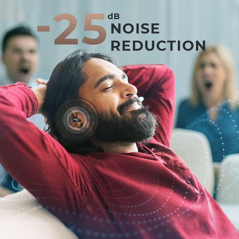 NG سدادات أذن EarSafe للنوم مع خاصية إلغاء الضوضاء -25dB، قابلة لإعادة الاستخدام مع 4 رؤوس أذن وحافظة حمل، للسباحة، الحفلات، العمل، الدراسة، السفر - Image 3