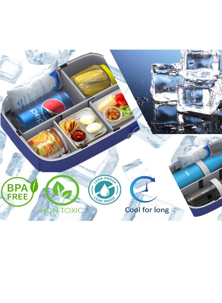 فيرونا علبة ثلج فورية قابلة لإعادة الاستخدام وعلبة غداء للسفر وعلبة تبريد للتخييم مناسبة لحقائب التبريد وعلب الغداء والزجاجات والعلب والنزهات، تحافظ على الطعام طازجًا وباردًا - Image 4