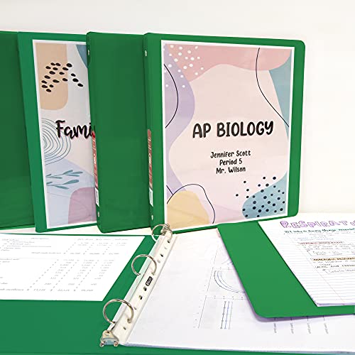 Bazic Products BAZIC 4122 1 Green 3Ring View Binder w 2Pockets - Image 3