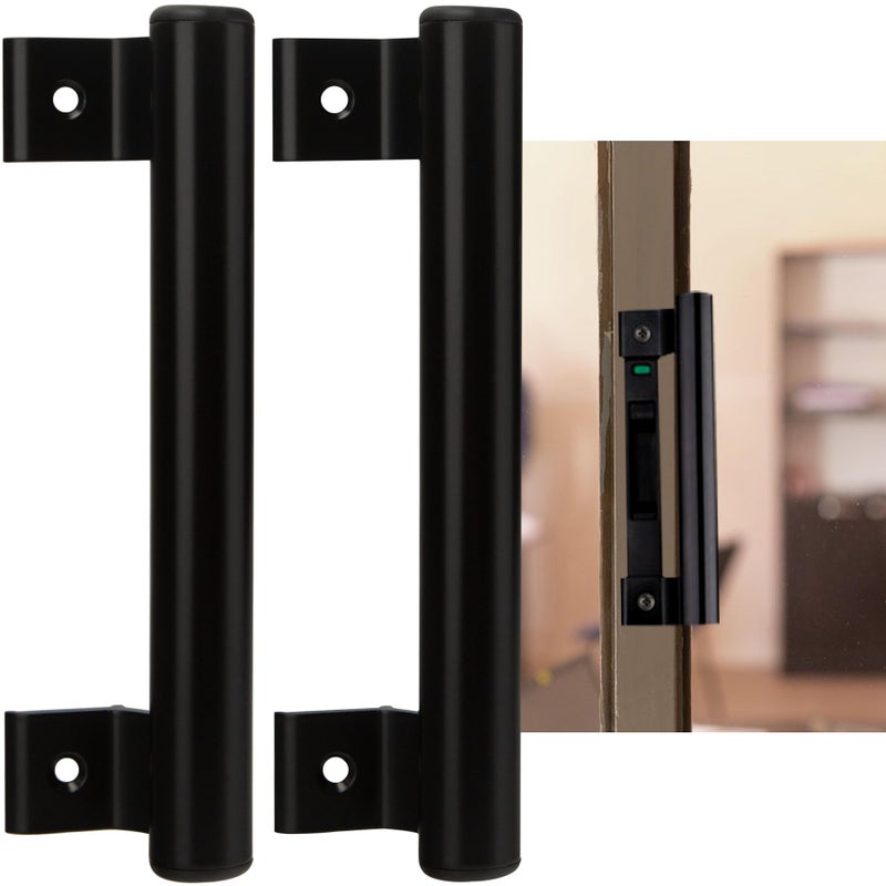 Koxhero Sliding Door Pull - 8"" Metal Replacement Handle (2Pack) - Black Aluminum Alloy Hardware For Old/Damaged Door Pull - Image 1