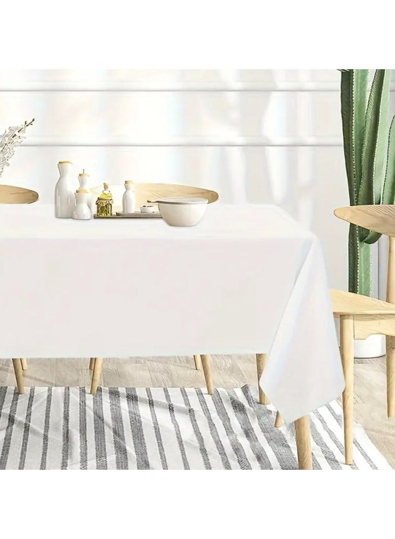 كلين ويف مفرش طاولة أبيض أنيق بشكل مستطيل (137 × 274 سم) – مقاوم للتجاعيد، سهل التنظيف ومقاوم للماء للمناسبات، الأعراس، الحفلات والأعياد - Image 4