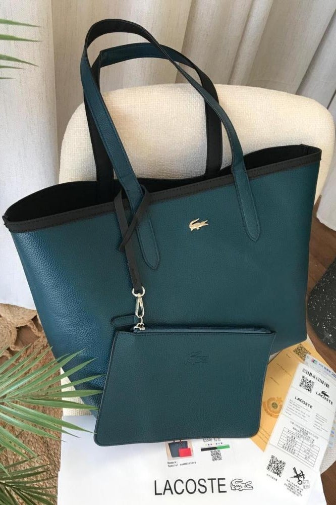 لاكوست حقيبة يد نسائية من لاكوست، ذات وجهين وسعة كبيرة، متعددة الاستخدامات، أنيقة - Image 1