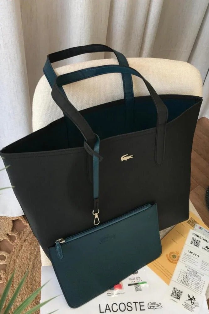 لاكوست حقيبة يد نسائية من لاكوست، ذات وجهين وسعة كبيرة، متعددة الاستخدامات، أنيقة - Image 3