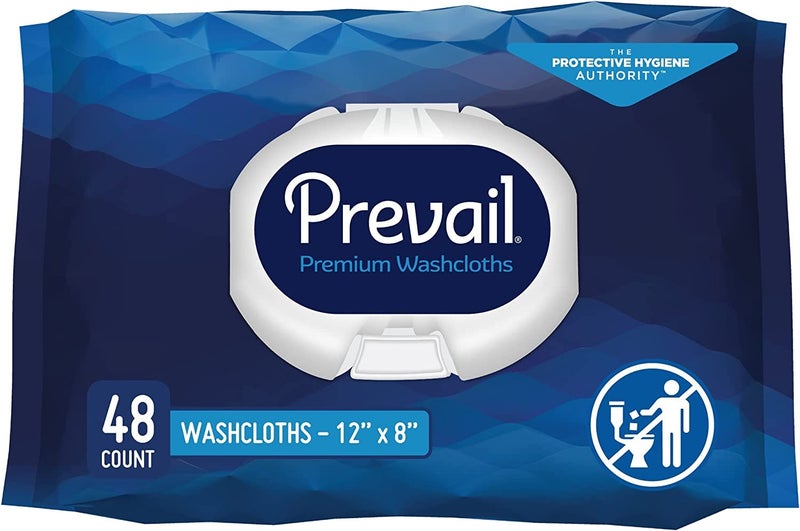 Prevail Soft Pack Adult Washcloths - Unisex Adult Incontinence Wipes - Disposable Adult Wipes for Men & Women - 12"x 8", 576 Count (12 Packs of 48) - Image 1