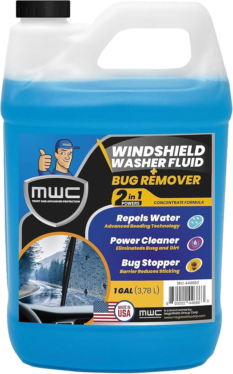 MWC Windshield Washer Fluid + Bug Remover, 1 Gallon (3.78 Liters) - Image 1