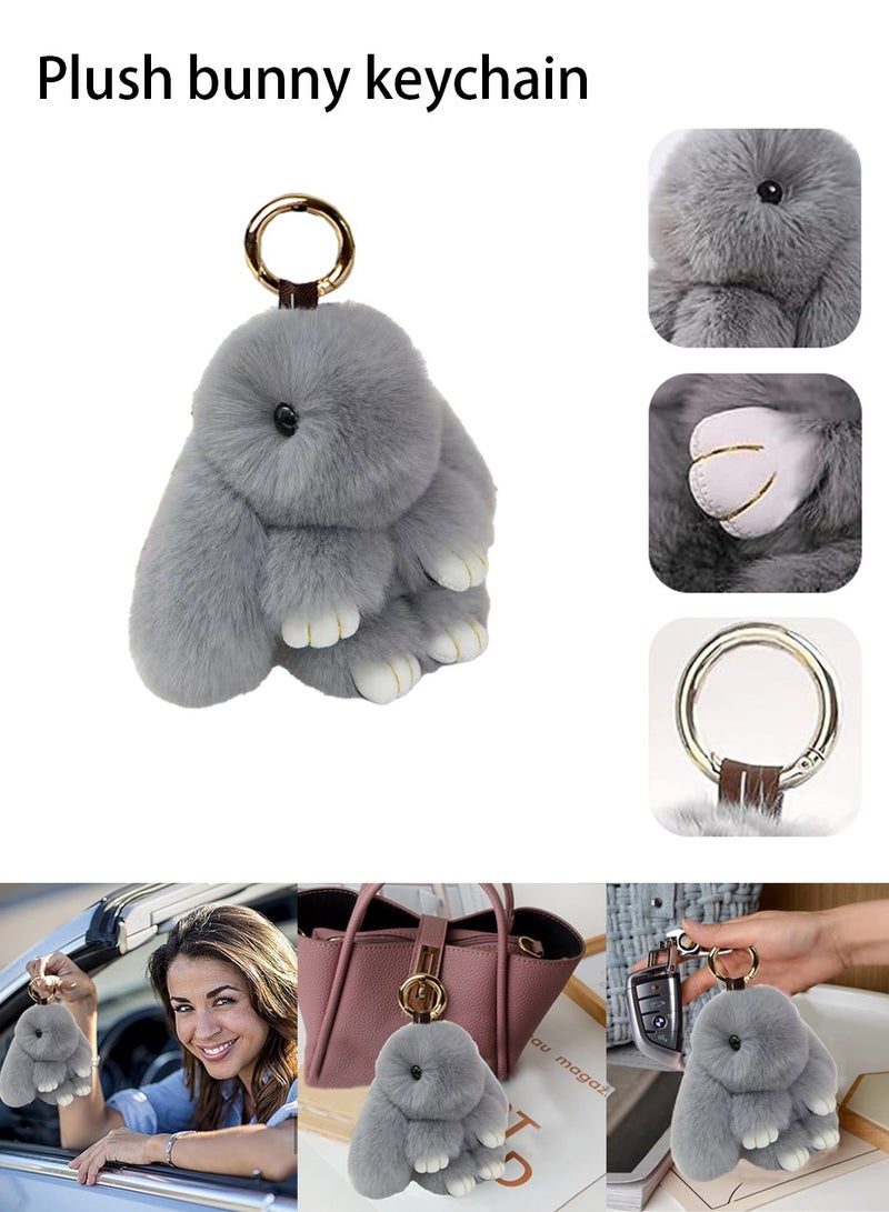 الأرنب سلسلة المفاتيح لطيف لينة الفراء الاصطناعي سلسلة المفاتيح حقيبة يد السيارة Keyring - Image 1