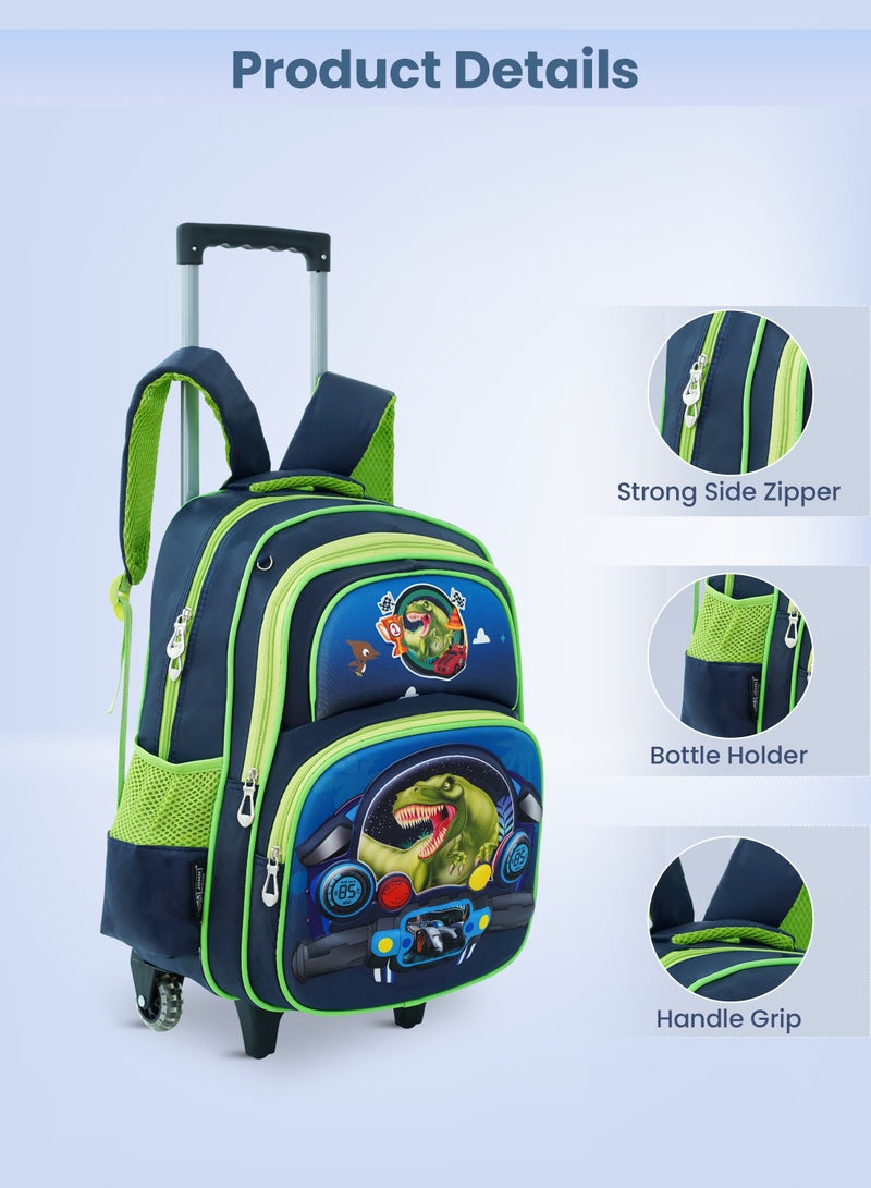 بارا جون طقم حقيبة مدرسية 3 في 1 متعدد الاستخدامات: حقيبة ظهر بعجلات، صندوق غداء، ومقلمة - Image 2