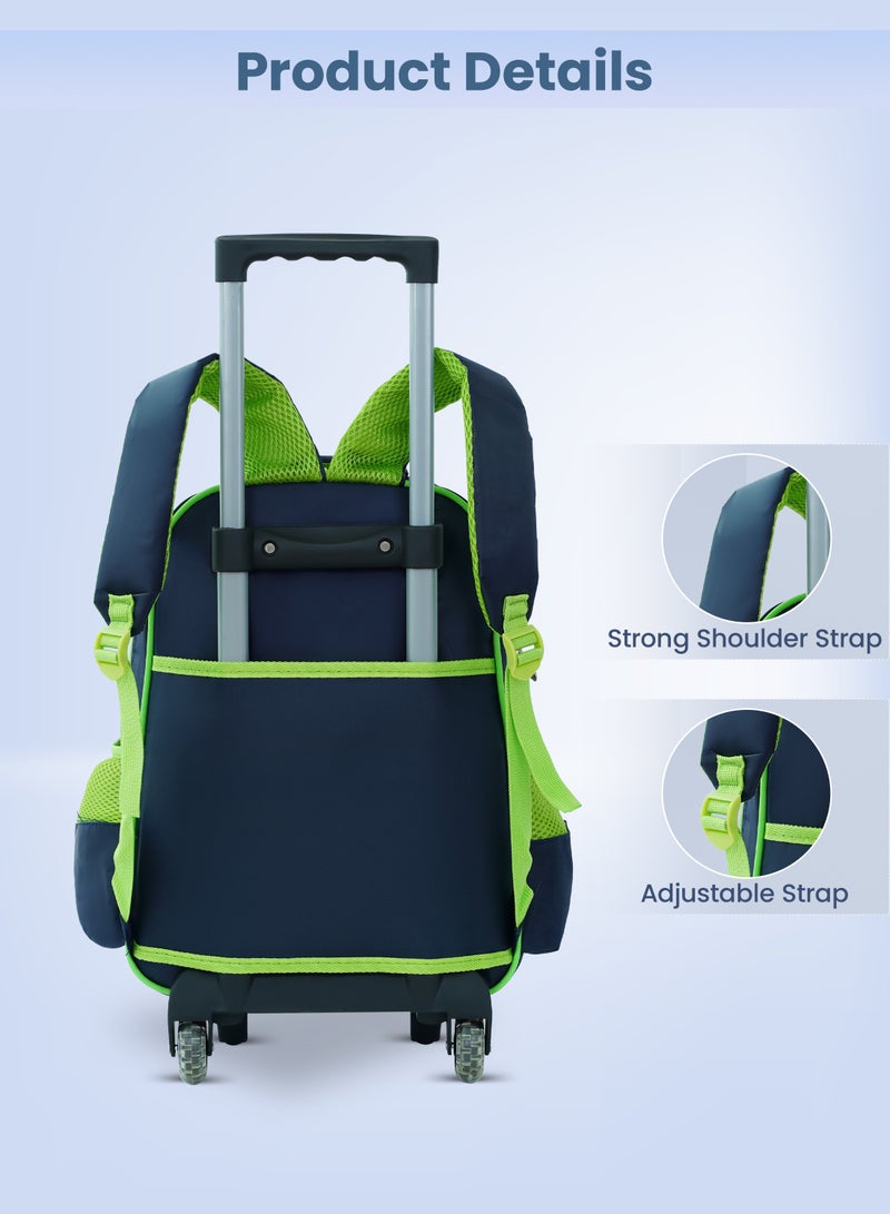 بارا جون طقم حقيبة مدرسية 3 في 1 متعدد الاستخدامات: حقيبة ظهر بعجلات، صندوق غداء، ومقلمة - Image 3