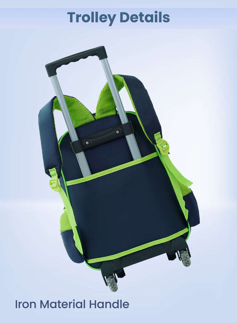 بارا جون طقم حقيبة مدرسية 3 في 1 متعدد الاستخدامات: حقيبة ظهر بعجلات، صندوق غداء، ومقلمة - Image 5