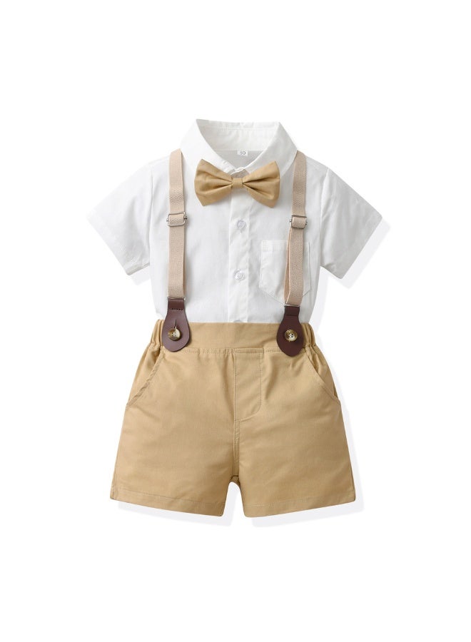 KUYING New Style Collar Single Breasted Cardigan Shoulder Strap Shorts Two-Piece Set