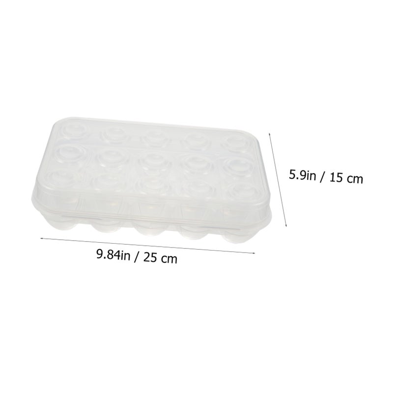 2 Pcs Egg Holder Tray With Lid Rolling Storage Box For Refrigerator Stackable - Image 3