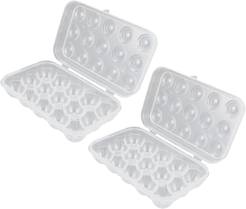 2 Pcs Egg Holder Tray With Lid Rolling Storage Box For Refrigerator Stackable - Image 1