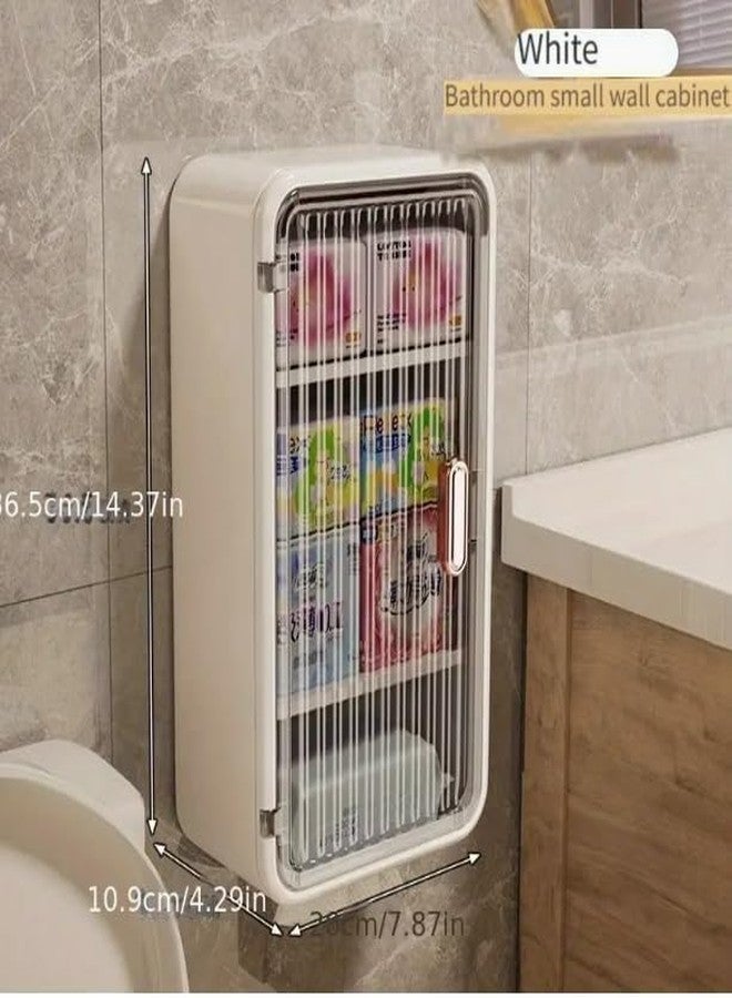 NISHIV Plastic Bathroom Storage Organizer with Transparent Window & Waterproof Lid Multi-Compartment Container for Tissues Toiletries 3-Tier Space-Saving Polished Finish for Home & Bathroom 1 Pcs - Image 4