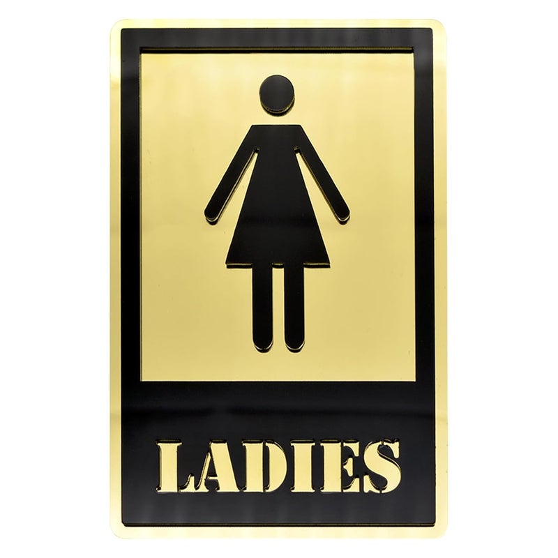 BUZZ COOL Acrylic Gold Gents Ladies Toilet Sign Board Stickers | Self Adhesive Restroom Signage for Glass, Wooden Door | Ladies and Gents Signage Sticker for Offices Hospitals Mall and more - Image 4