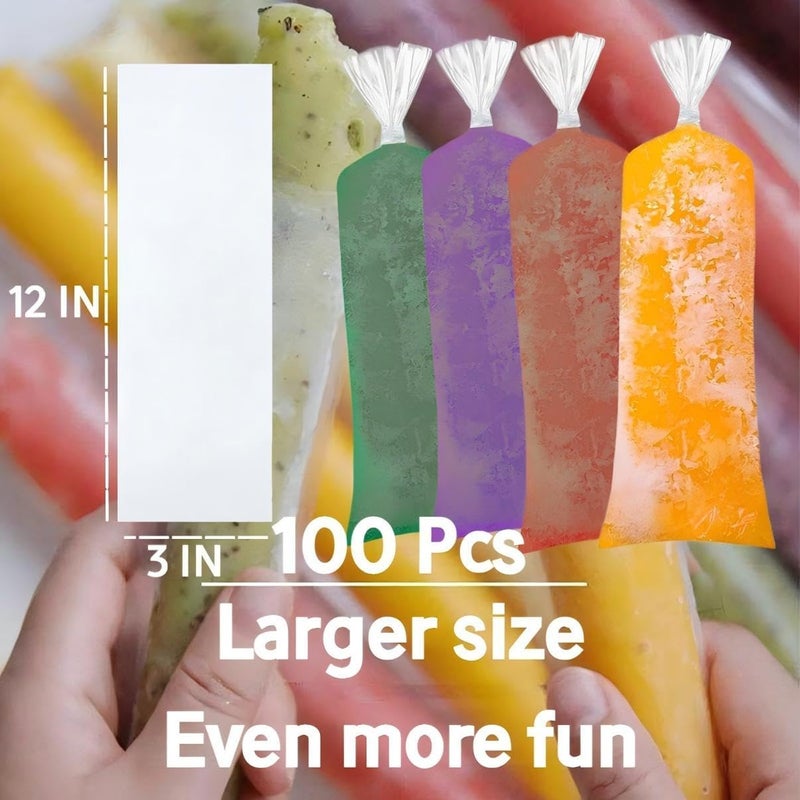 Eitonbu business pack 3”x12” Ice Popsicle Mold Bags mexican Style bolis/bags to make Vikingos/marcianos/Bolis de Hielo/charamuscas/Hielitos (100) - Image 2