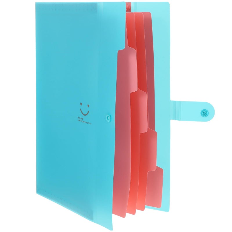 A4 Expanding Accordion Folder with 5 Pockets Plastic Document Organizer for Office School - Image 2
