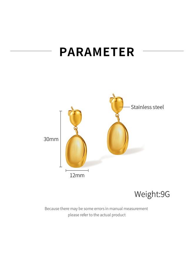 Fashionable Light Luxury Design Earrings Stainless Steel Gold-Plated Geometric Simple High-End Women'S Earrings - Image 2