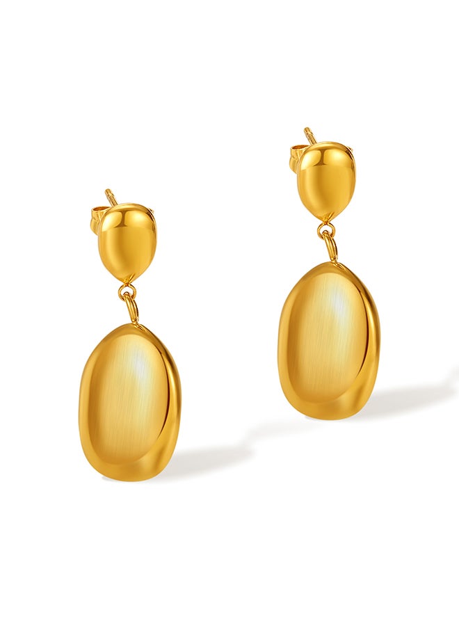 Fashionable Light Luxury Design Earrings Stainless Steel Gold-Plated Geometric Simple High-End Women'S Earrings - Image 1