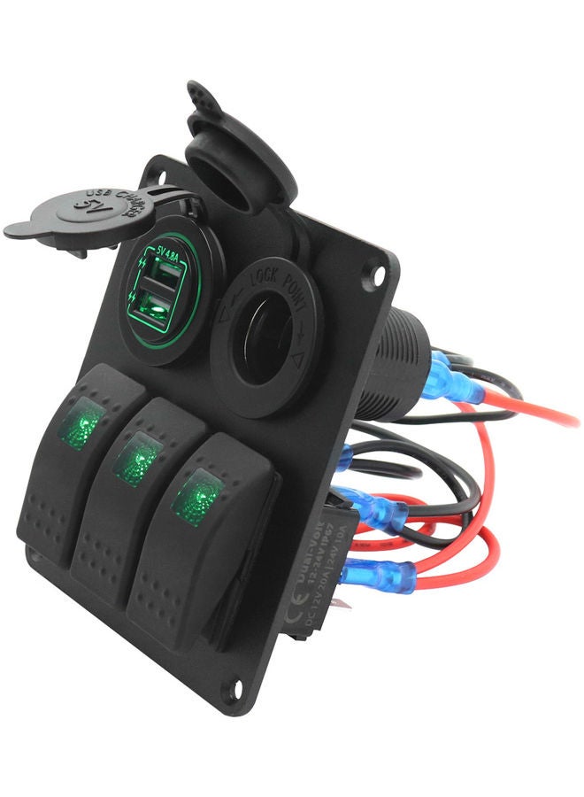 Loquat 3-Gang Waterproof Switch for Car SUV Marine RV Truck Camper Boat - Image 2