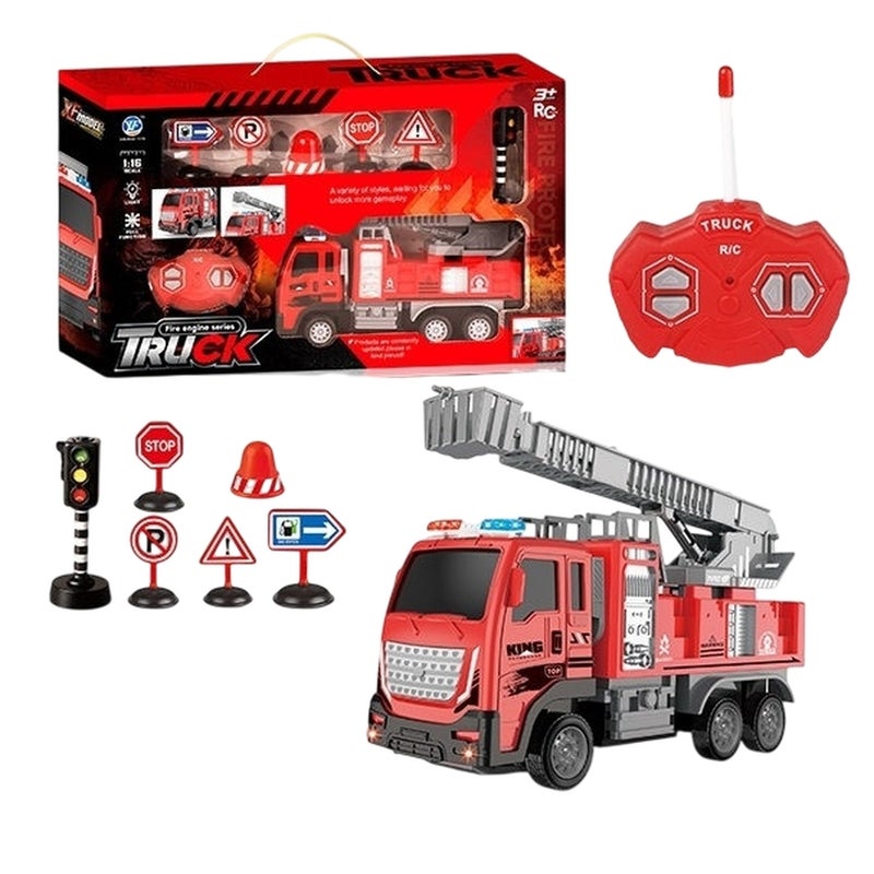 شاحنة الإطفاء 1/16 مع اشارات المرور وريموت تحكم - 789-211B