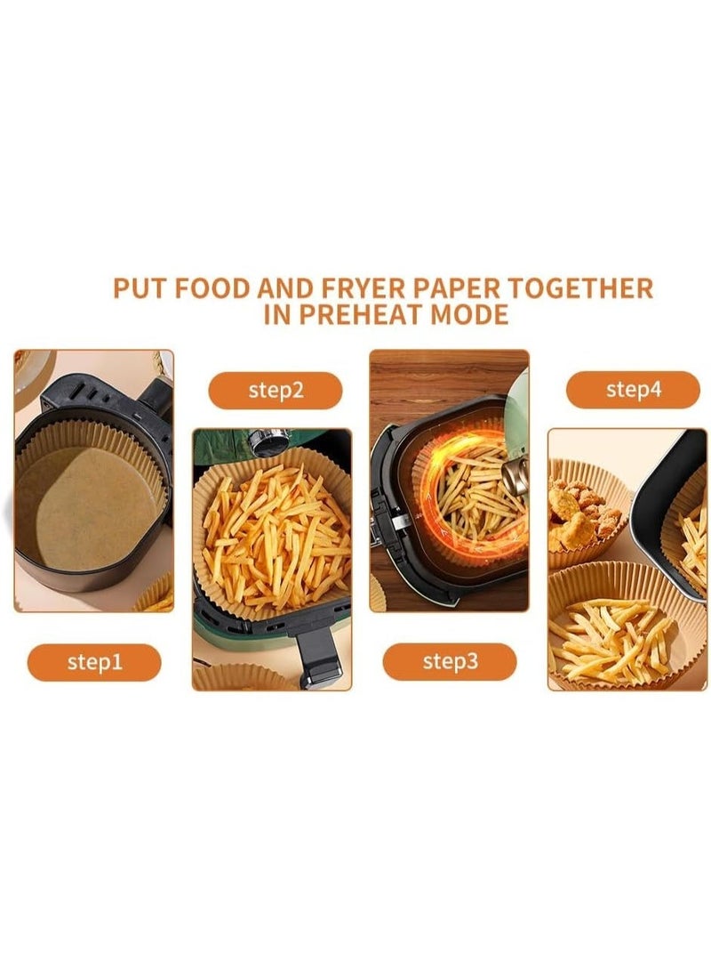 CAZADORA Round Air Fryer Paper Liners 20cm Pack of 100 Non Stick Oil and Water Proof Parchment Heat Resistant to 220C Disposable Food Grade for Baking Roasting Cooking Kitchen Home Use - Image 4