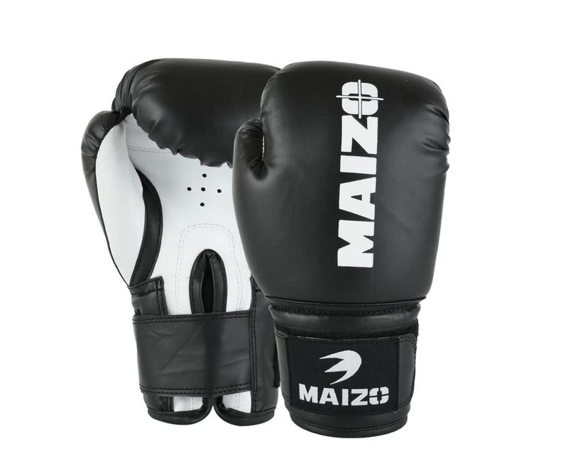 Maizo Striker Training Moulded Padding Gloves/Fighting & Kickboxing Gloves MMA/Full Wrap Around Wrist Strap Gloves for Boxing Workout,Matches & Practice for Men & Women (8oz, Black White) - Image 1
