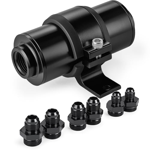 EVIL ENERGY Inline Fuel Filter 10 Micron with 6AN 8AN 10AN Adapter&Bracket Clamp 50MM Universal - Image 1