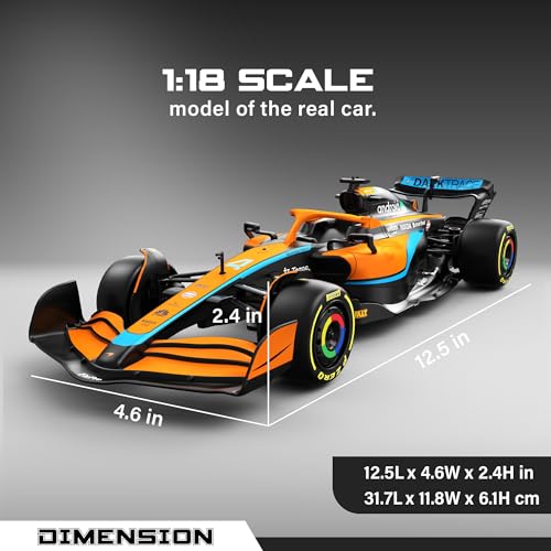 Voltz Toys سيارة التحكم عن بعد 118 ماكلارين F1 MCL36 من فولتز تويز - مرخصة أصلياً - مجموعة سيارات F1 للأطفال والبالغين 24GHz - Image 5