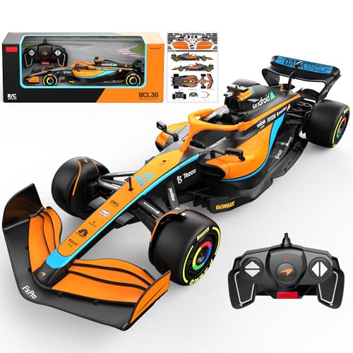 Voltz Toys سيارة التحكم عن بعد 118 ماكلارين F1 MCL36 من فولتز تويز - مرخصة أصلياً - مجموعة سيارات F1 للأطفال والبالغين 24GHz - Image 1