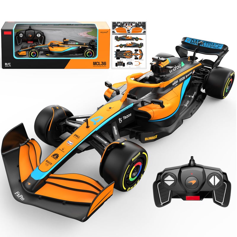 Voltz Toys سيارة التحكم عن بعد 118 ماكلارين F1 MCL36 من فولتز تويز - مرخصة أصلياً - مجموعة سيارات F1 للأطفال والبالغين 24GHz - Image 2