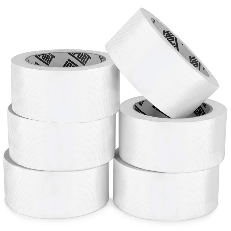 Lockport White Duct Tape Roll Multi 6 Pack 20 Yards x 2 Inch Waterproof No Residue Duct Tape Bulk Value