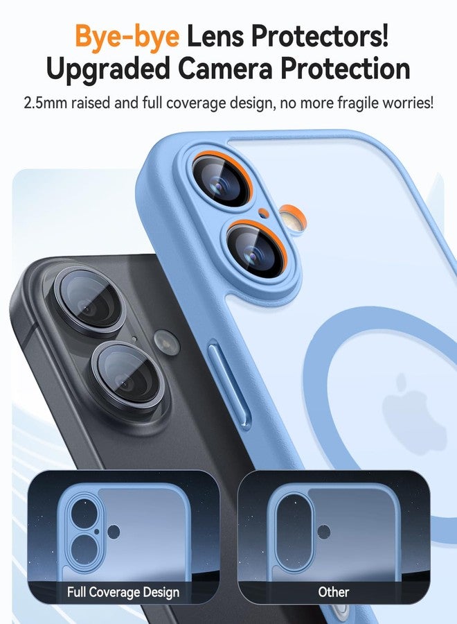 CANSHN Magnetic for iPhone 16 Case, Upgraded [Full Camera Protection] [Compatible with Magsafe] [Translucent Matte] Shockproof Protective Phone Case for iPhone 16 - Light Blue - Image 4