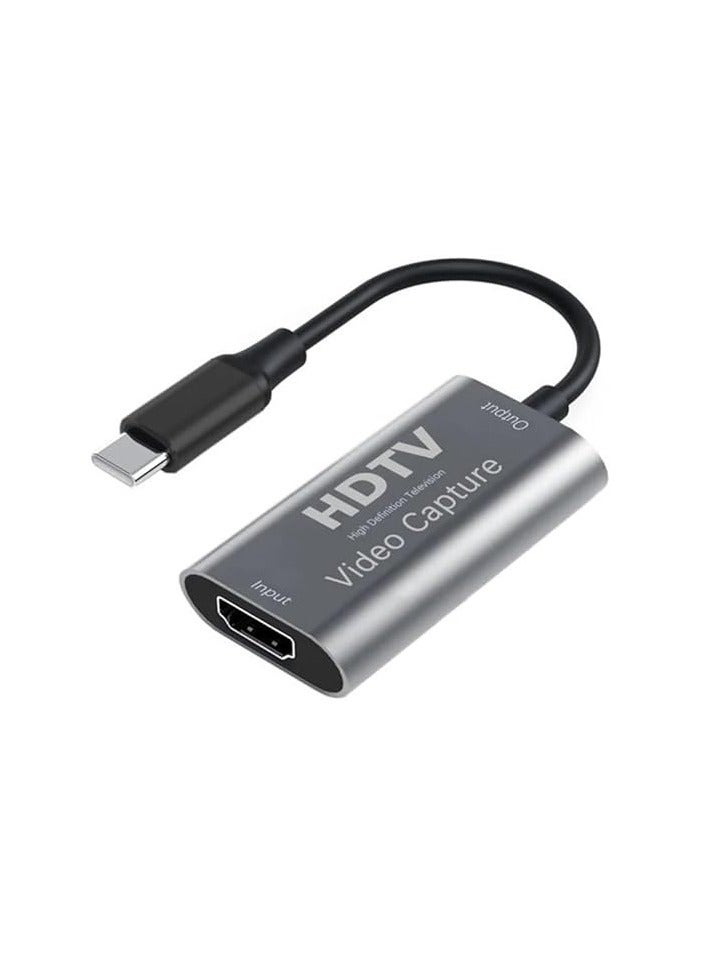 HD Video Capture Card – USB-C to HDMI Adapter – 4K Input, 1080P Recording – Ideal for Gaming, Streaming, and Video Recording - Image 1