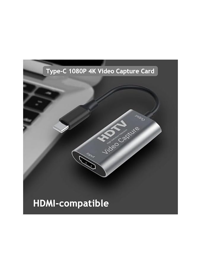 HD Video Capture Card – USB-C to HDMI Adapter – 4K Input, 1080P Recording – Ideal for Gaming, Streaming, and Video Recording - Image 3