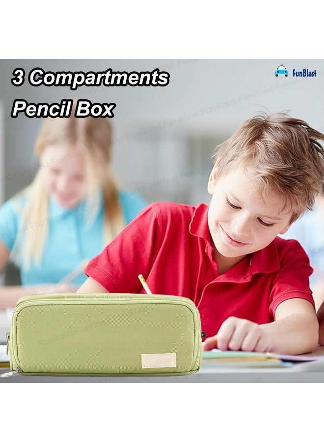 FunBlast Pencil Pouch for Girls & Boys - Large Capacity Pencil Case, Multipurpose Zipper Pencil Pouches, Aesthetic Pouch for School Kids College Students, Stationery Organizer Pouch (Sea Green) - Image 5