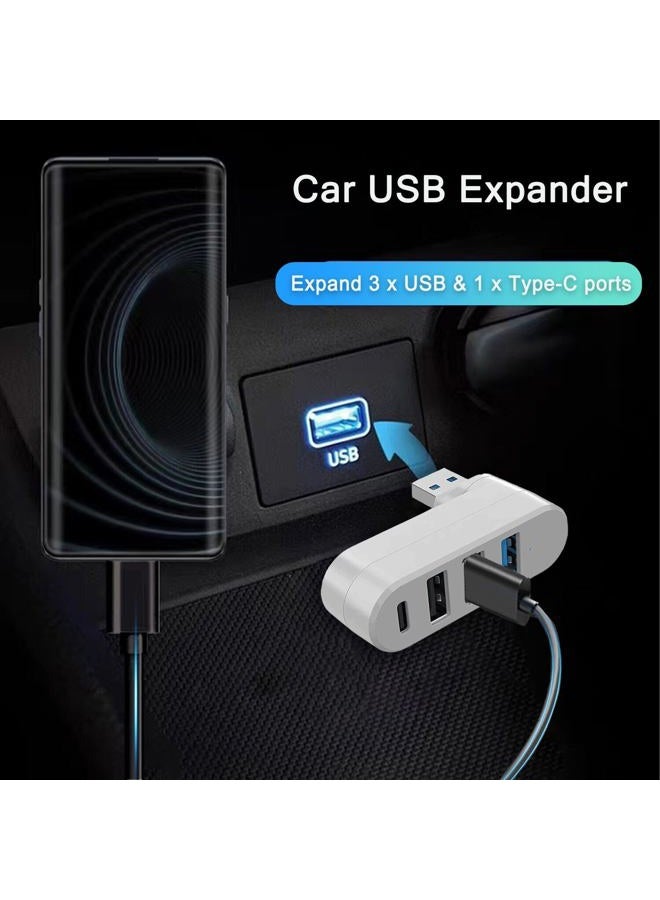 VIENON 4-Port USB 3.0 Hub [90/180 Rotatable], USB Splitter with 3 USB Ports & 1 USB C Power/Data Port, USB Extender for Laptops, Cars, iMac, MacBook Air, MacBook Pro - Image 5