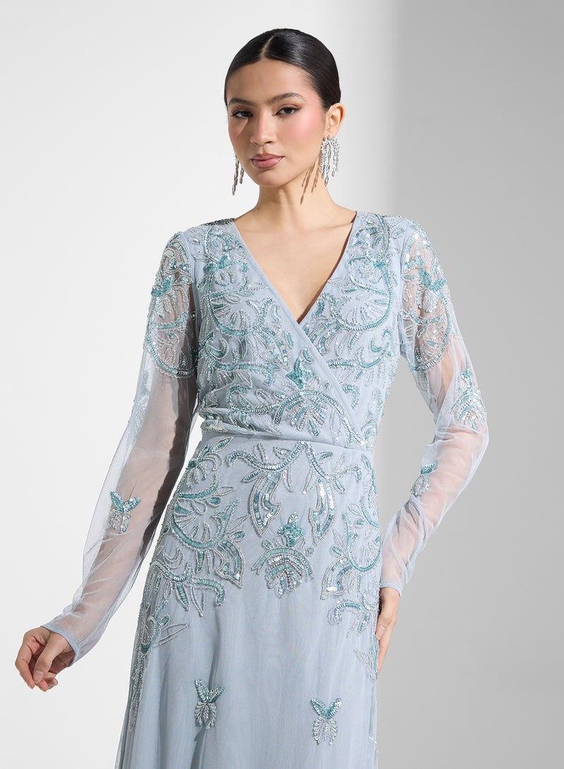 Namshi x Embroidered Evening Dress - Image 3
