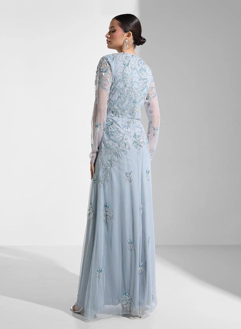 Namshi x Embroidered Evening Dress - Image 2