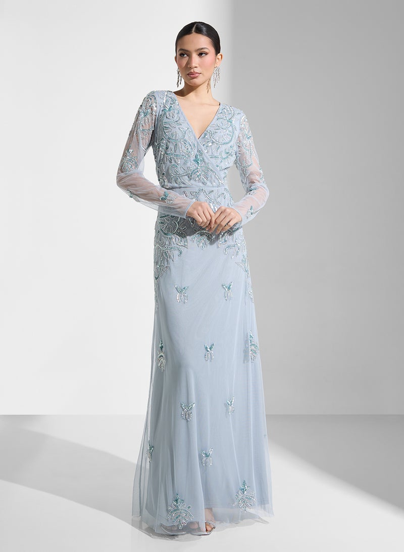 Namshi x Embroidered Evening Dress - Image 1