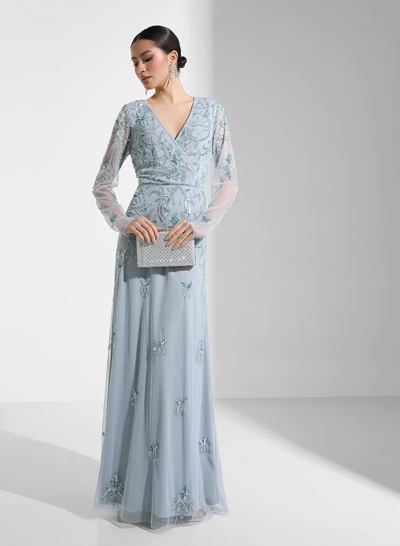 Namshi x Embroidered Evening Dress
