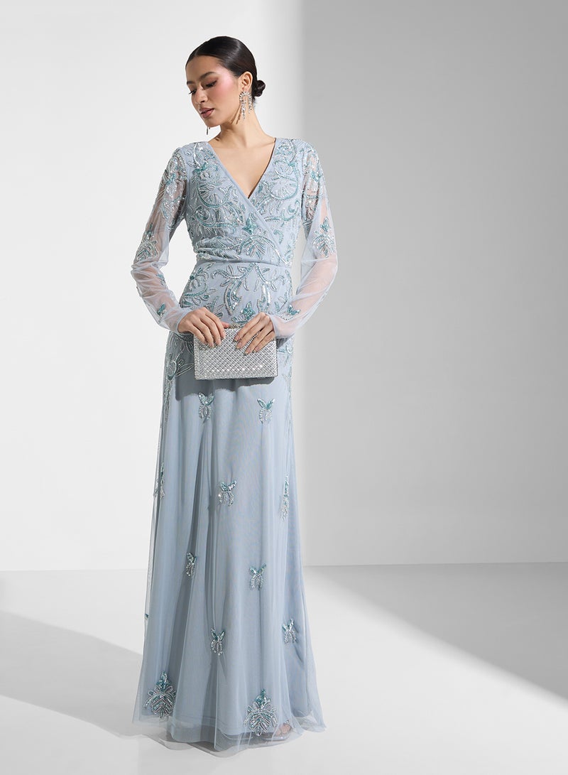 Namshi x Embroidered Evening Dress - Image 5
