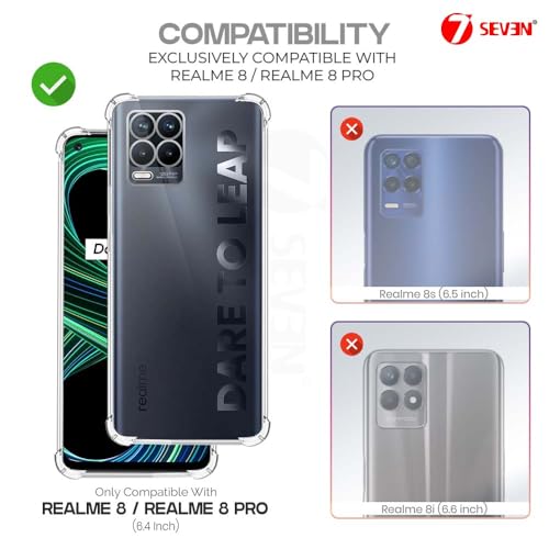 7-Seven 7SEVEN® Back Cover for Realme 8 | 8 Pro Transparent Mobile Back Case Shock Proof Design Camera Edges Protection Crystal Clear Phone Case Silicon Soft TPU and Flexible Bumper Phone Cover - Image 2