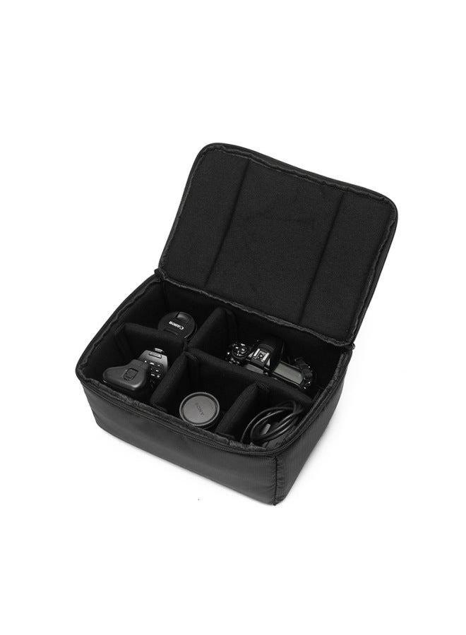 One Machine Three Mirror SLR Camera Liner Bag Super Thick Shockproof Handbag Photography Bag Digital Camera Waterproof Storage Bag-Color:Black Y04  - Image 4